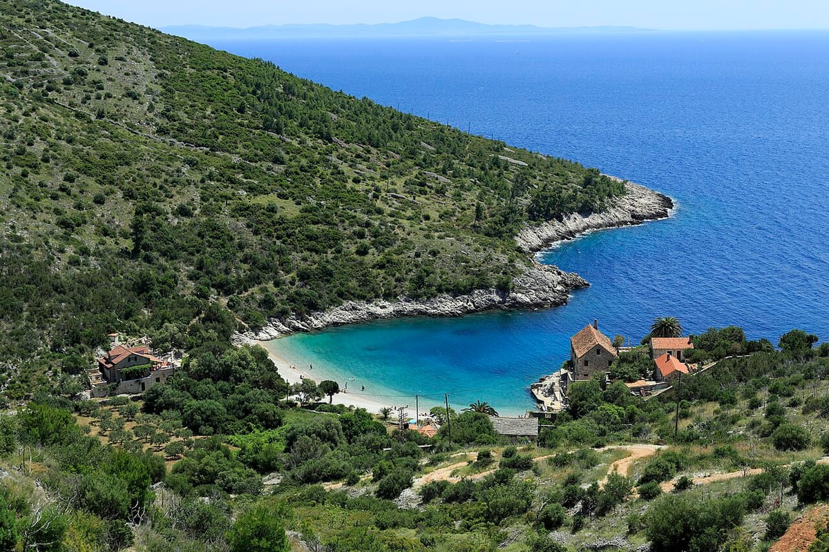A quiet cove on Hvar's southern coast, a contrast to Split's city waterfront